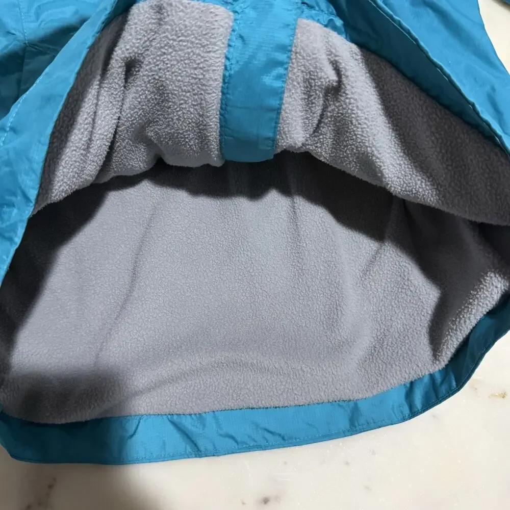 L.L.Bean Jacket Kids S 8 Blue Colorblock Trail Model Fleeced Hooded Rain Outdoor
